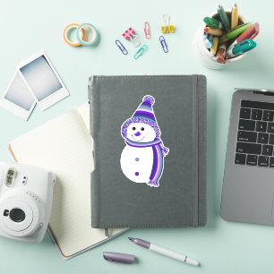 Sticker Bouton Lesbian Pride Snowman Snowperson Drapeau