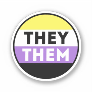 Sticker Bouton Pronoms Non Binaires - Ils Eux