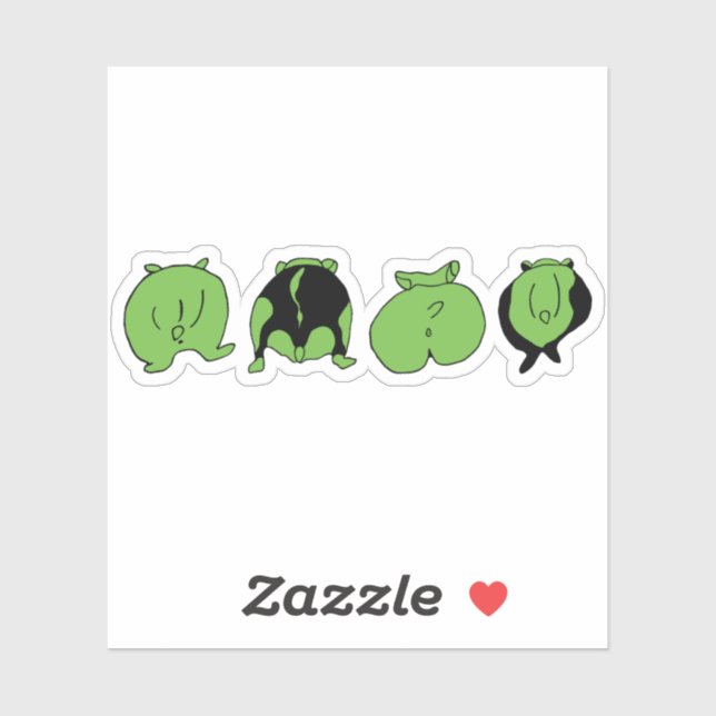 Sticker Boutons de hamster vert (Feuille)