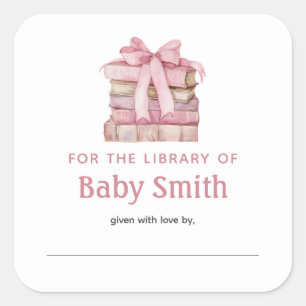 Sticker Bow baby shower Plaque rose