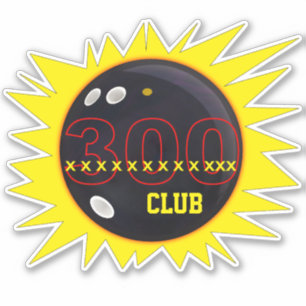 Sticker Bowling 300 Club, Bowling Ball Graphics, Vinyl