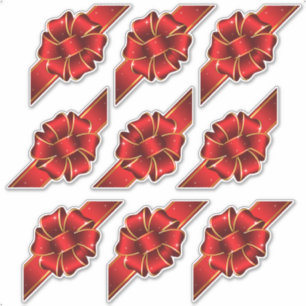 Sticker Bows cadeau Red Sparkly pour l'autocollant Kiss-Cu