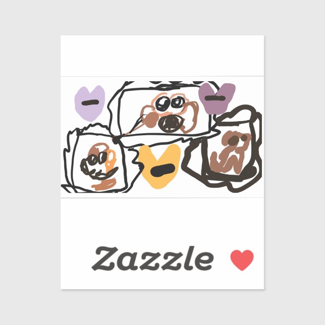 Sticker Boxer hearts (Feuille)