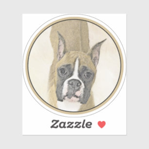 Sticker Boxer peinture - Art de chien original mignon