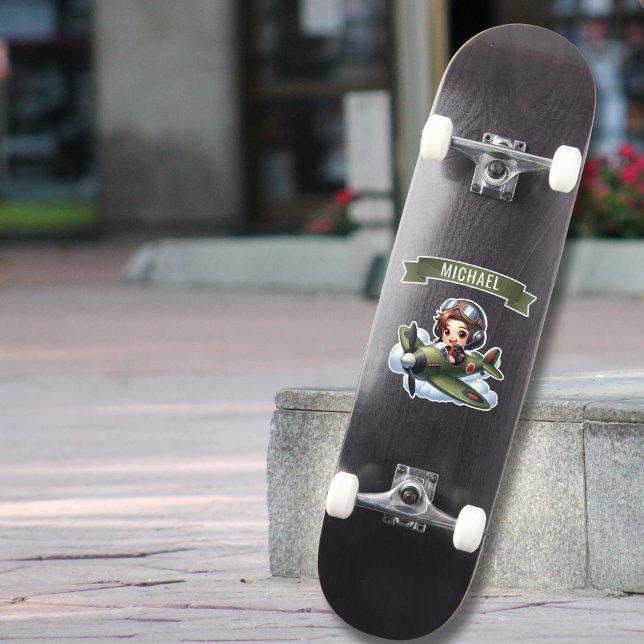 Sticker Boy Pilot flying Vintage Airplane in Clouds Custom (Créateur téléchargé)