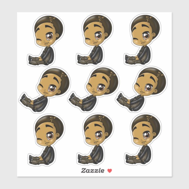 Sticker Boys Anime Noir (Feuille)