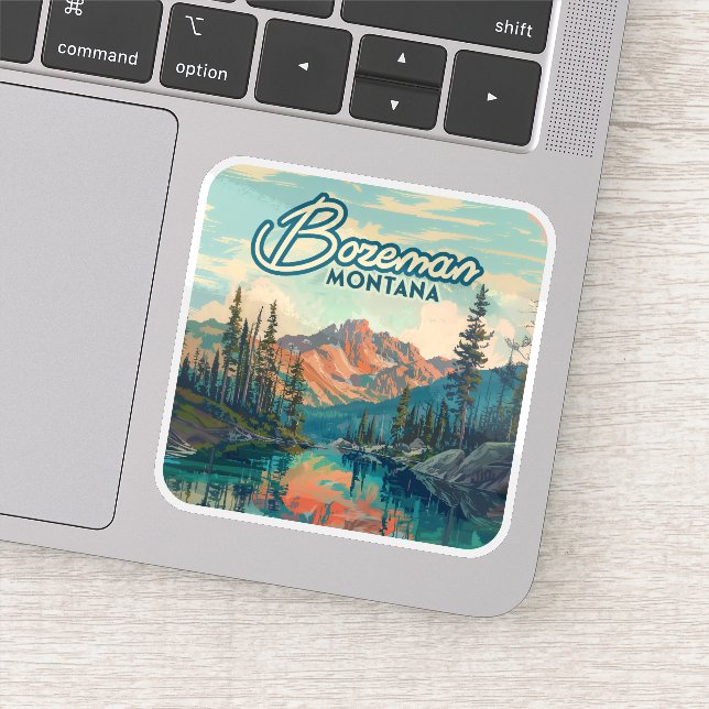 Sticker Bozeman Montana Montagnes Rocheuses Vintage (Détail)