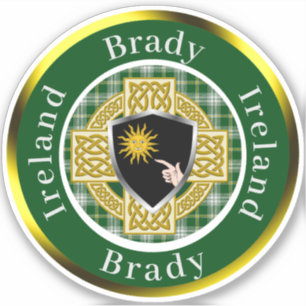 Sticker Brady Irish Shield & Celtic Cross Personnalisé