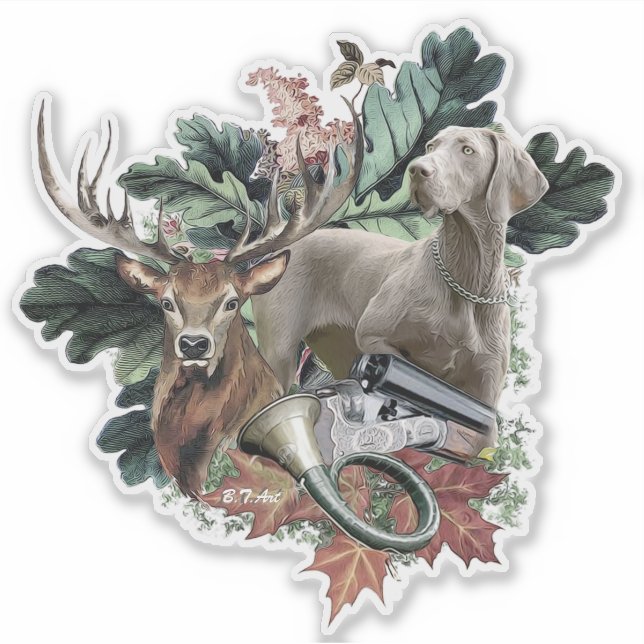 Sticker  Braque de Weimar  (Devant)