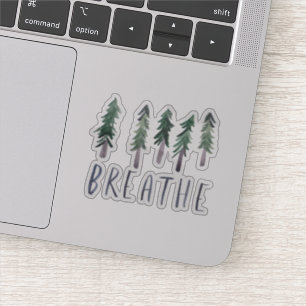 Sticker BREATHE Pine Trees Forêt Aquarelle Poignée