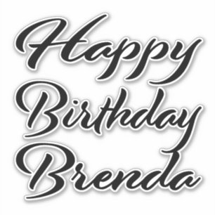 Sticker Brenda Nom Prénom Anniversaire de la Broderie noir
