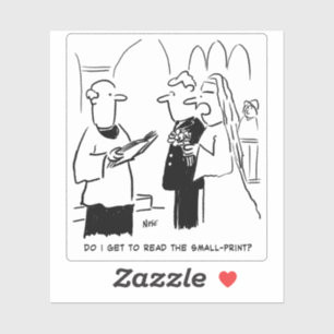 Sticker Bride et petit Mariage d'impression Vows Cartoon.