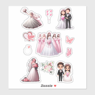 Sticker Bride et pièce rose