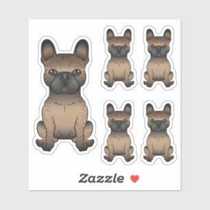 Sticker Brindle French Bulldog / Frenchie Cute Cartoon Chi