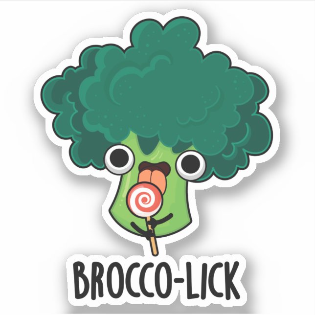 Sticker Brocco lick Funny Veggie Broccoli Pun (Devant)