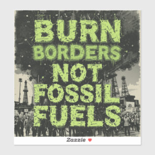Sticker Brochure écologique Punk - 'Brûler les frontières,