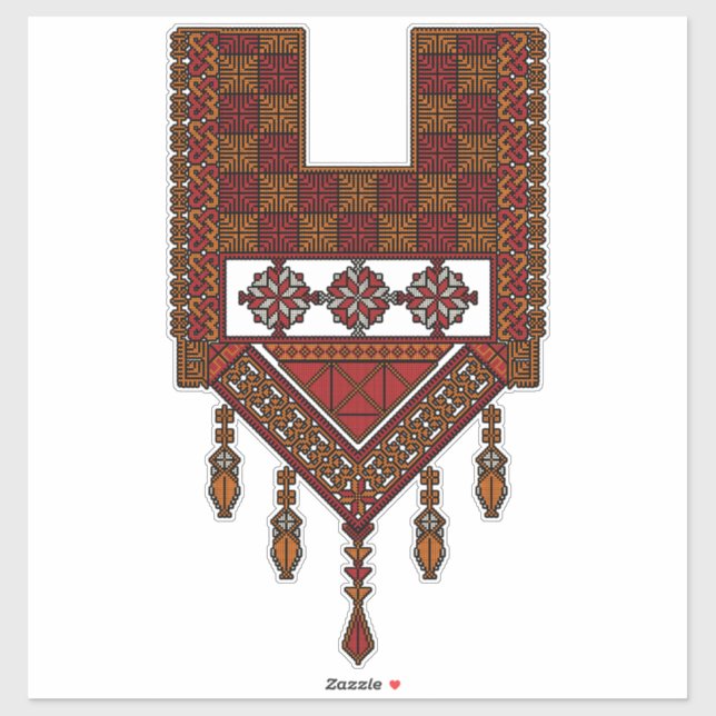 Sticker Broderie palestinienne de Tatreez | Art palestine (Feuille)