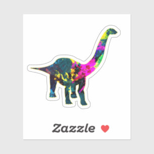 Sticker Brontosaurus de dinosaure psychédélique Abstraite