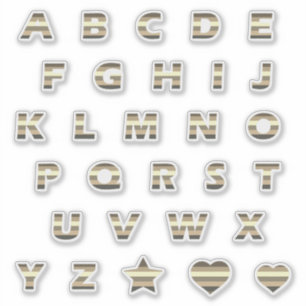 Sticker Bronze Jaune Grandes Tailles Beige Lettres Monogra