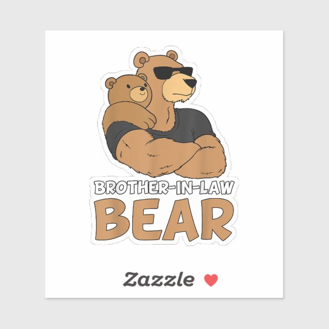 Sticker Brother In Law Bear avec Bear Cub (Feuille)