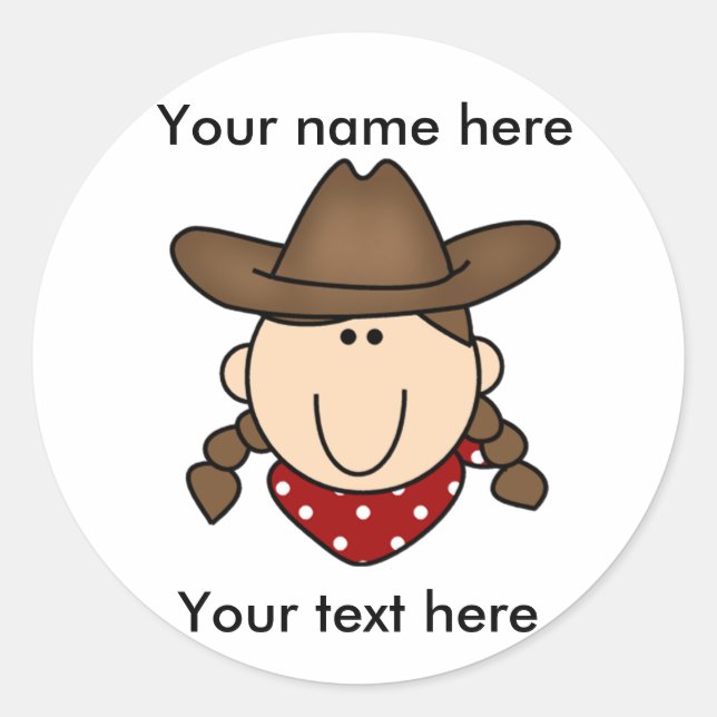 Sticker BROWN COWGIRL PERSONNALISÉ (Devant)