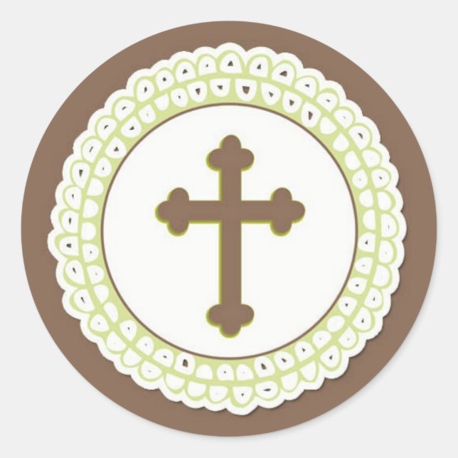 Sticker Brown Green Holy Cross (Devant)