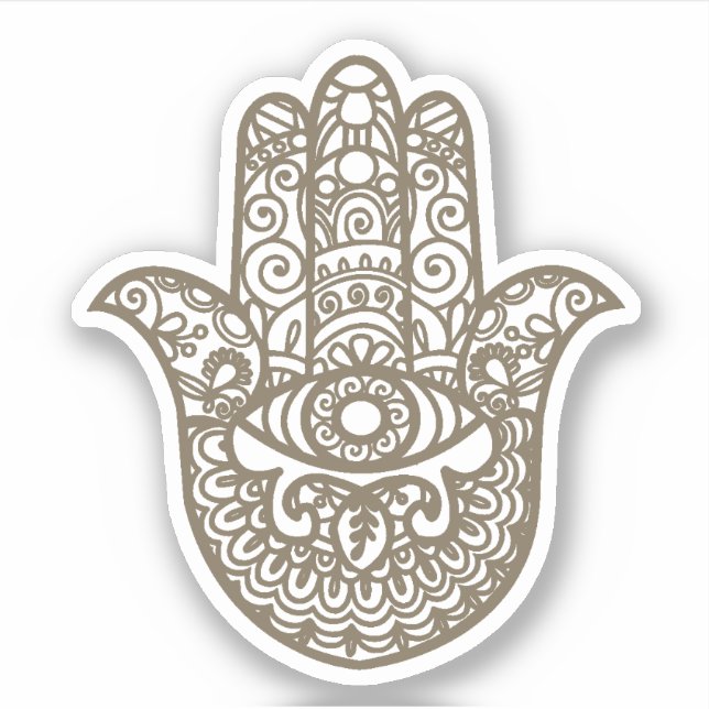 Sticker Brown Khamsa Main Bonne chance (Devant)