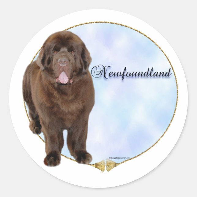 Sticker Brown pour portrait de Terre-Neuve (Devant)