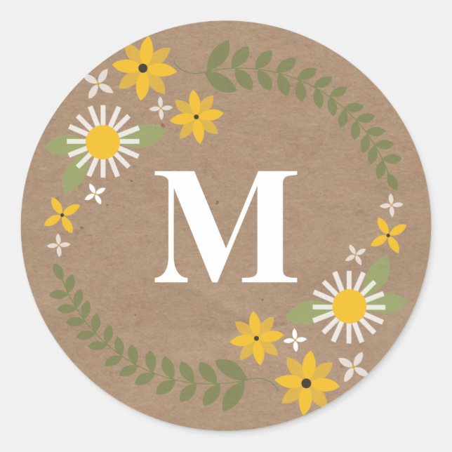 Sticker Brown Wilflower Monogram (Devant)