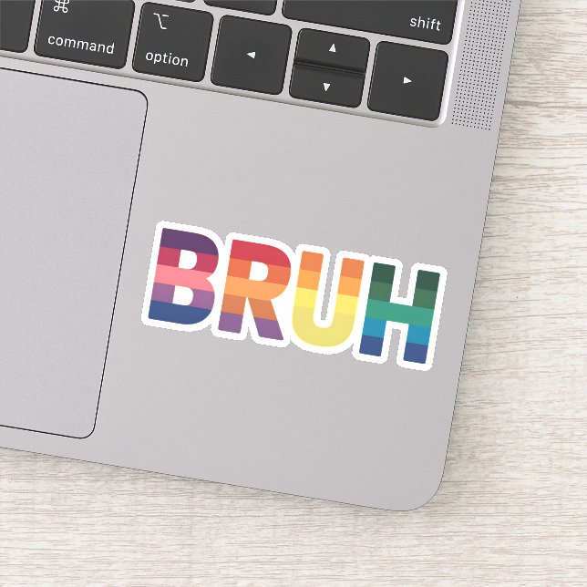 Sticker Bruh Mème Drôle Dire Bro Saluer Gay LGBT Pride (Détail)