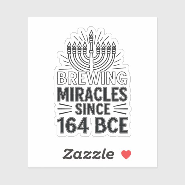 Sticker Brûler des miracles depuis 164 BCE Hanoukka juif (Feuille)