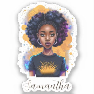 Sticker Brûler une femme africaine