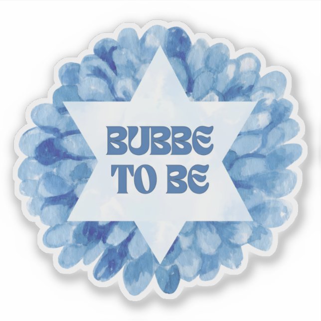Sticker "Bubbe to Be" Amusante Nouvelle aquarelle juive gr (Devant)
