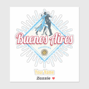 Sticker Buenos Aires Ville Argentine Retro Tango Vintage