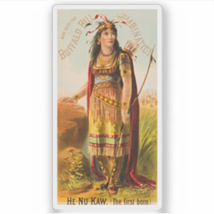 Sticker Buffalo Bill Handsomest Indian Maiden 1880