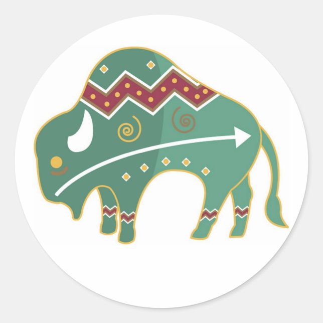 Sticker Buffalo Design Amérindien (Devant)