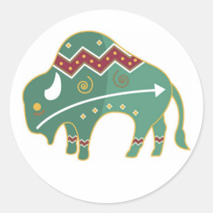 Sticker Buffalo Design Amérindien