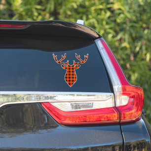 Sticker Buffalo Plaid Buck Deer Antlers
