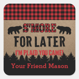 Sticker Buffalo Plaid Lumberjack S'more Favoriser
