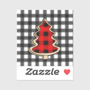 Sticker Buffalo Plaid, Red En vichy sapins de Noël