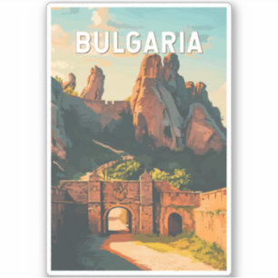 Sticker Bulgarie Illustration Voyage Art Vintage