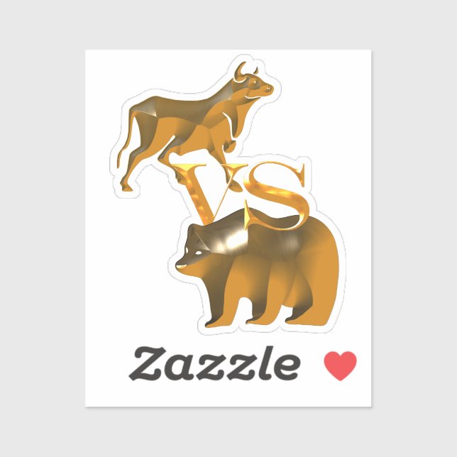 Sticker Bull contre ours (Feuille)