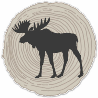 Sticker Bull Moose Animal Nature Rustique