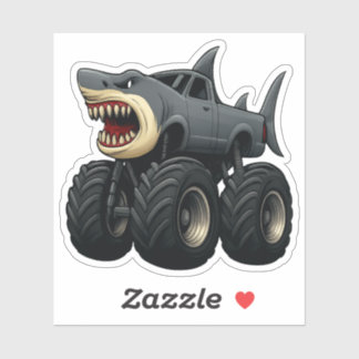 Sticker Bull Shark Monster Truck