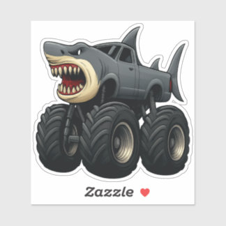 Sticker Bull Shark Monster Truck