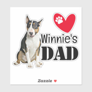 Sticker Bull Terrier Papa Personnalisé