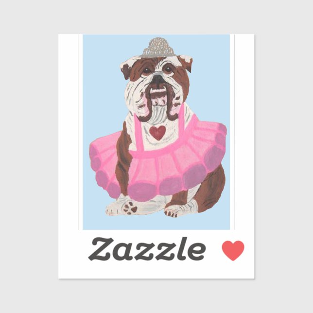 Sticker Bulldog Ballerina (Feuille)