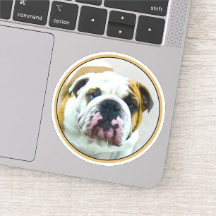Sticker Bulldog Painting - Joli art original chien
