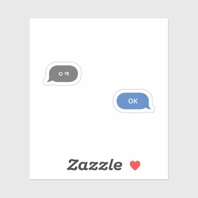 Sticker Bulle Conversation d'argot coréenne ㅇ ㅋ (Feuille)