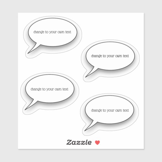 Sticker Bulle Word avec votre propre texte (Feuille)